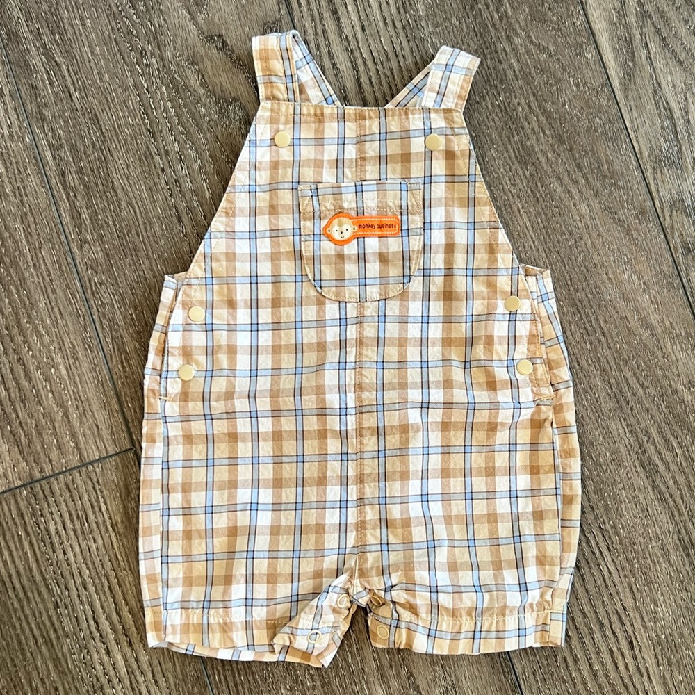 Just One You Carter’s Monkey Business Checked Baby Overalls - 3M